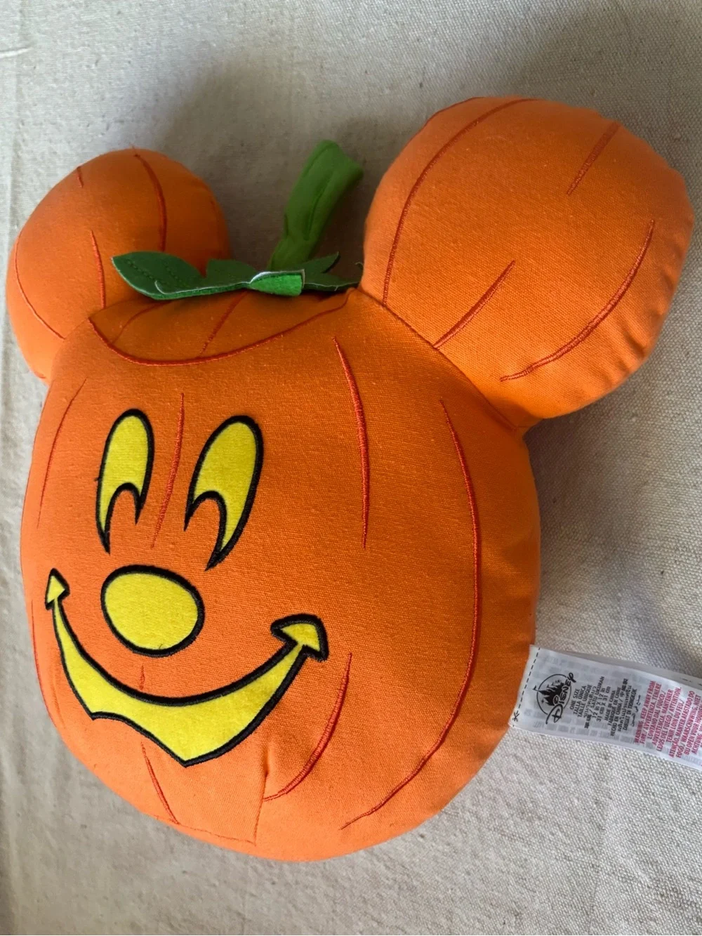 Disney Parks Halloween Mickey Pumpkin Pillow Jack-O-Lantern Plush 2022
